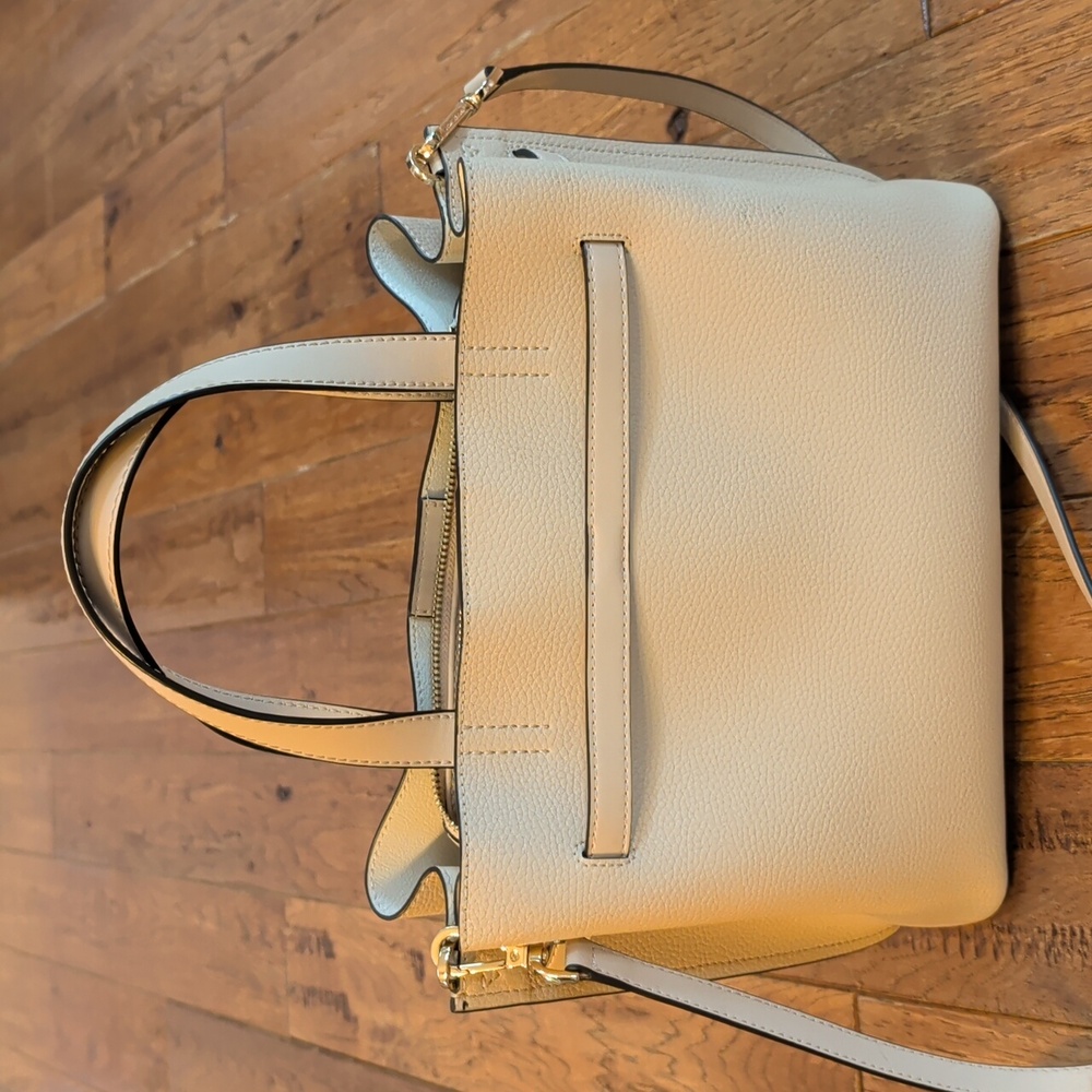 Michael Kors Emilia Large Cream Pebbled Leather Satchel - Picture 3 of 13
